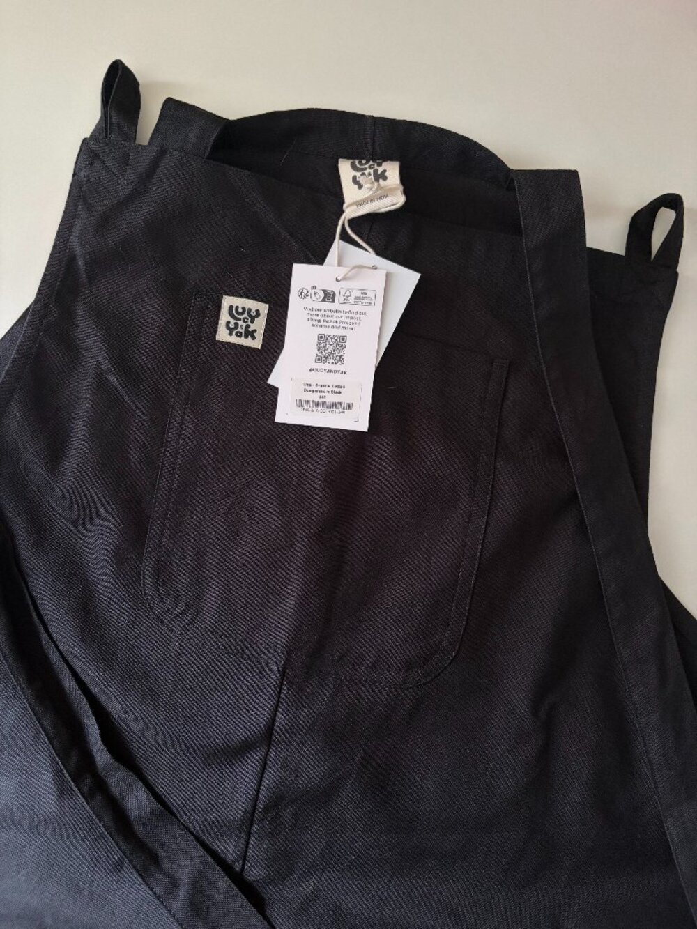 Lucy & Yak Una- Cotton Dungarees In Black